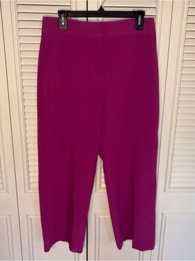 Ann Taylor Womens Cropped Pants Magenta Pink Sz 6 Career Work Pockets Spring